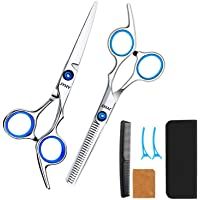 Los mejores  - Tijeras Peluqueria Profesional con Navaja Kit Tijeras de Peluqueria completa Acero Inoxidable 6 pulgadas para Peluquero…